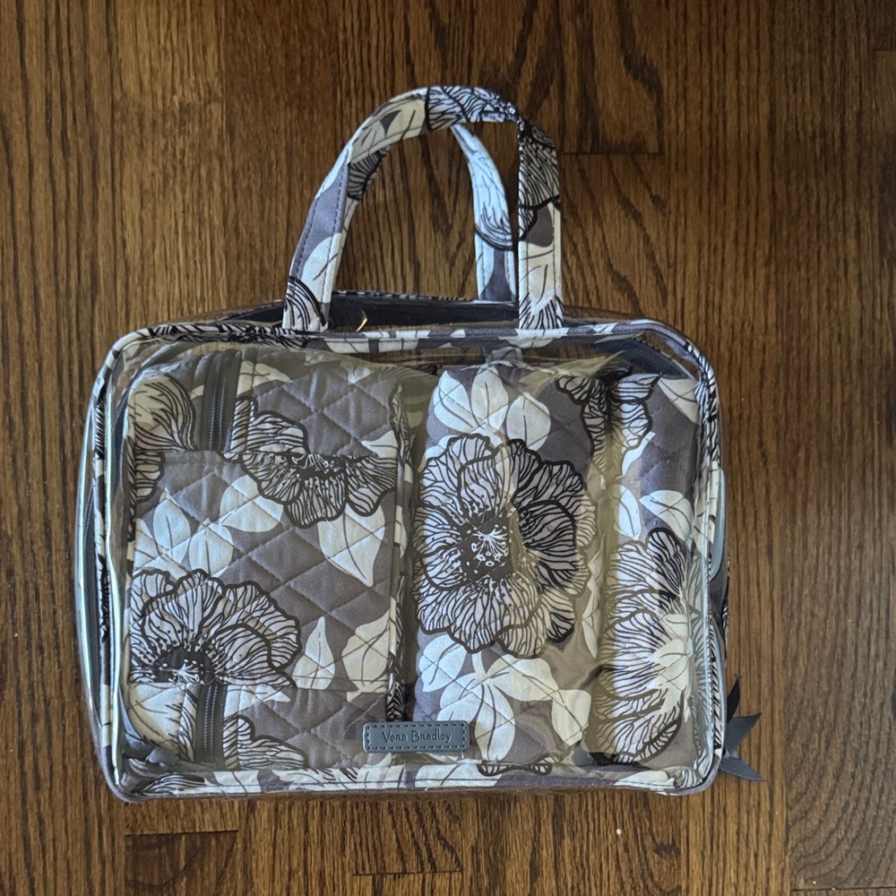 Vera Bradley 4-piece cosmetic organizer set - Moon Shadow Meadow pattern NWOT